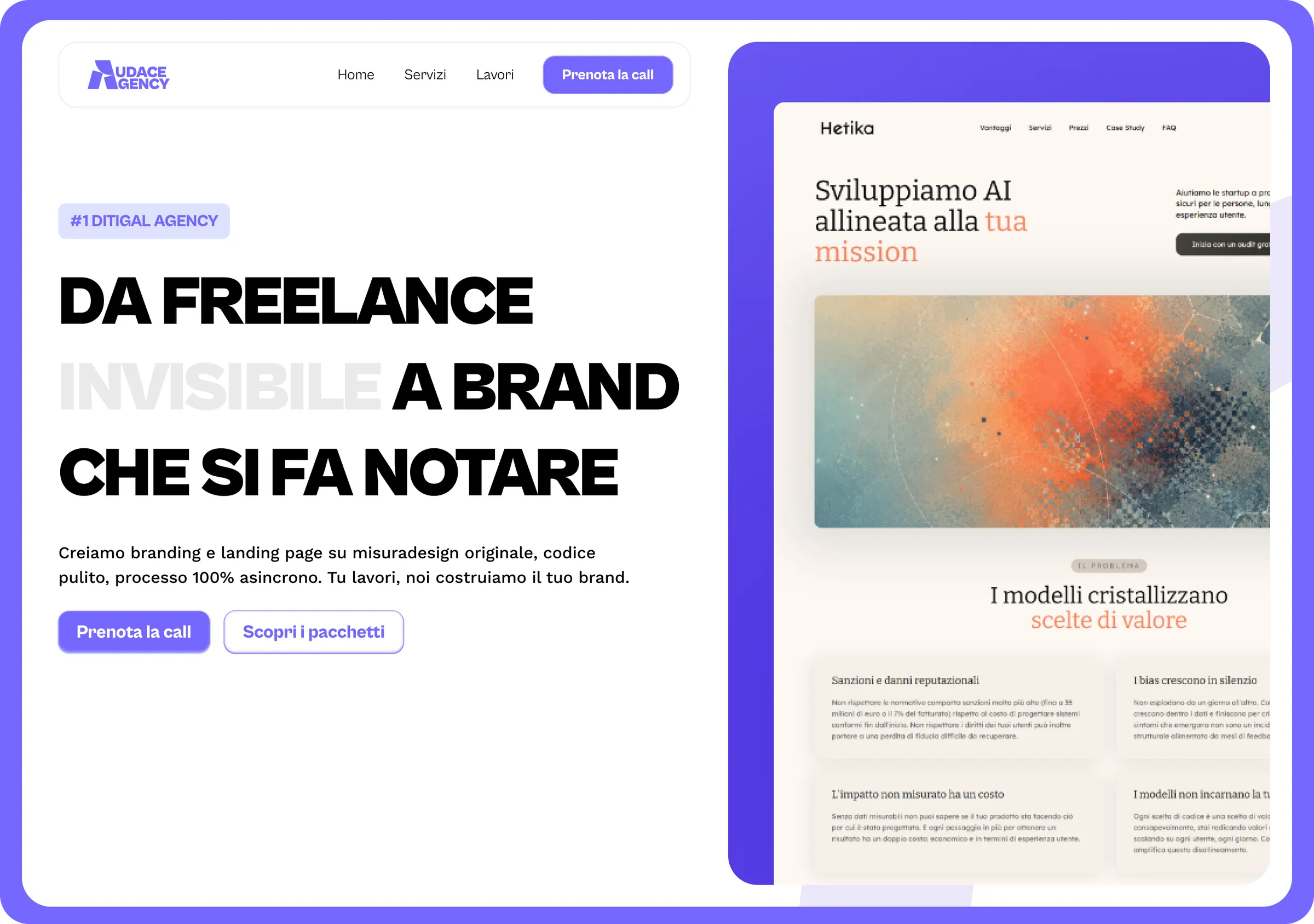 Audace Agency website hero