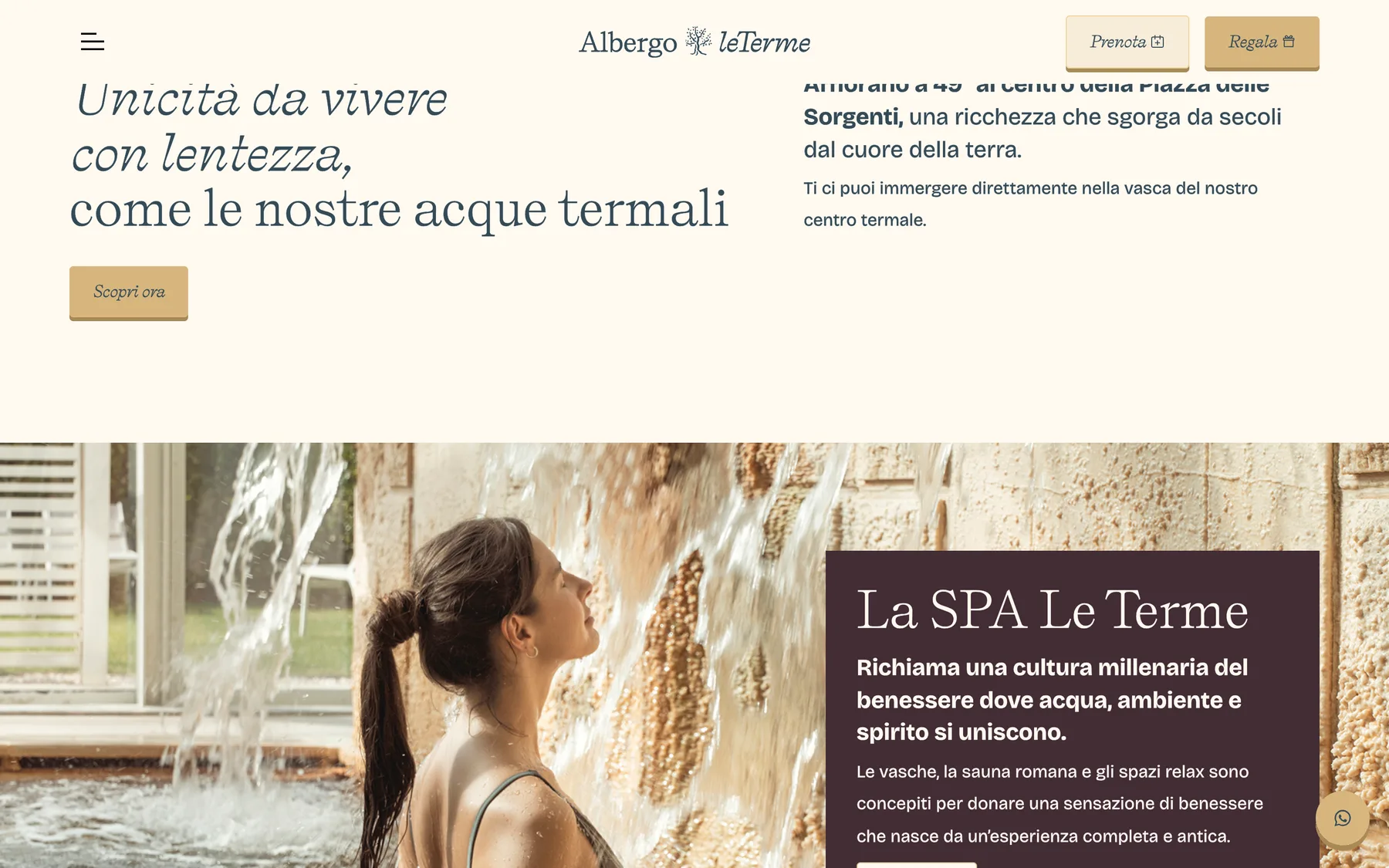 Albergo le Terme spa section with the thermal waters