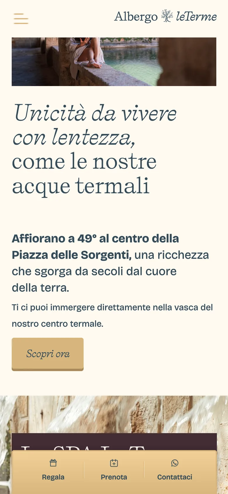 Albergo le Terme on mobile: the thermal waters