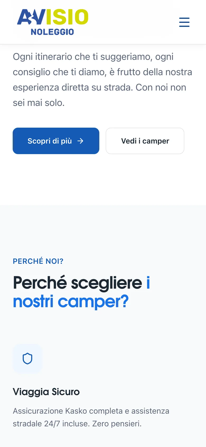 Avisio Noleggio on mobile: why choose our campers
